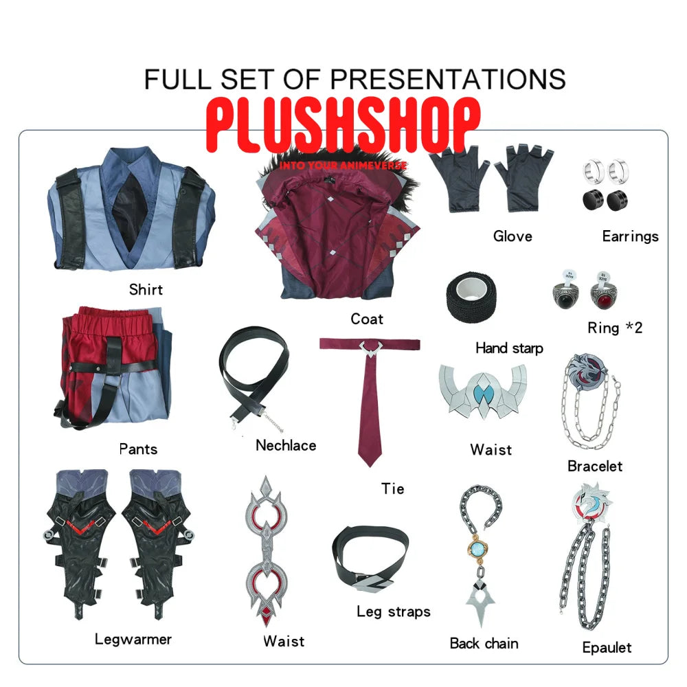 Genshin Impact Wriothesley Cosplay Outfit Clohes Wig Clothes / Xs Cosplay 套装