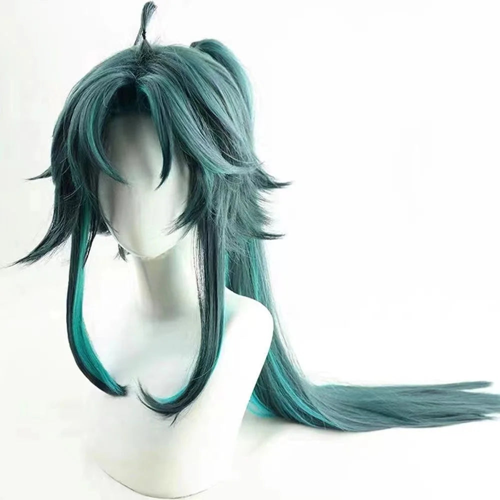 Genshin Impact Xiao Cosplay Wig Ponytail Included
