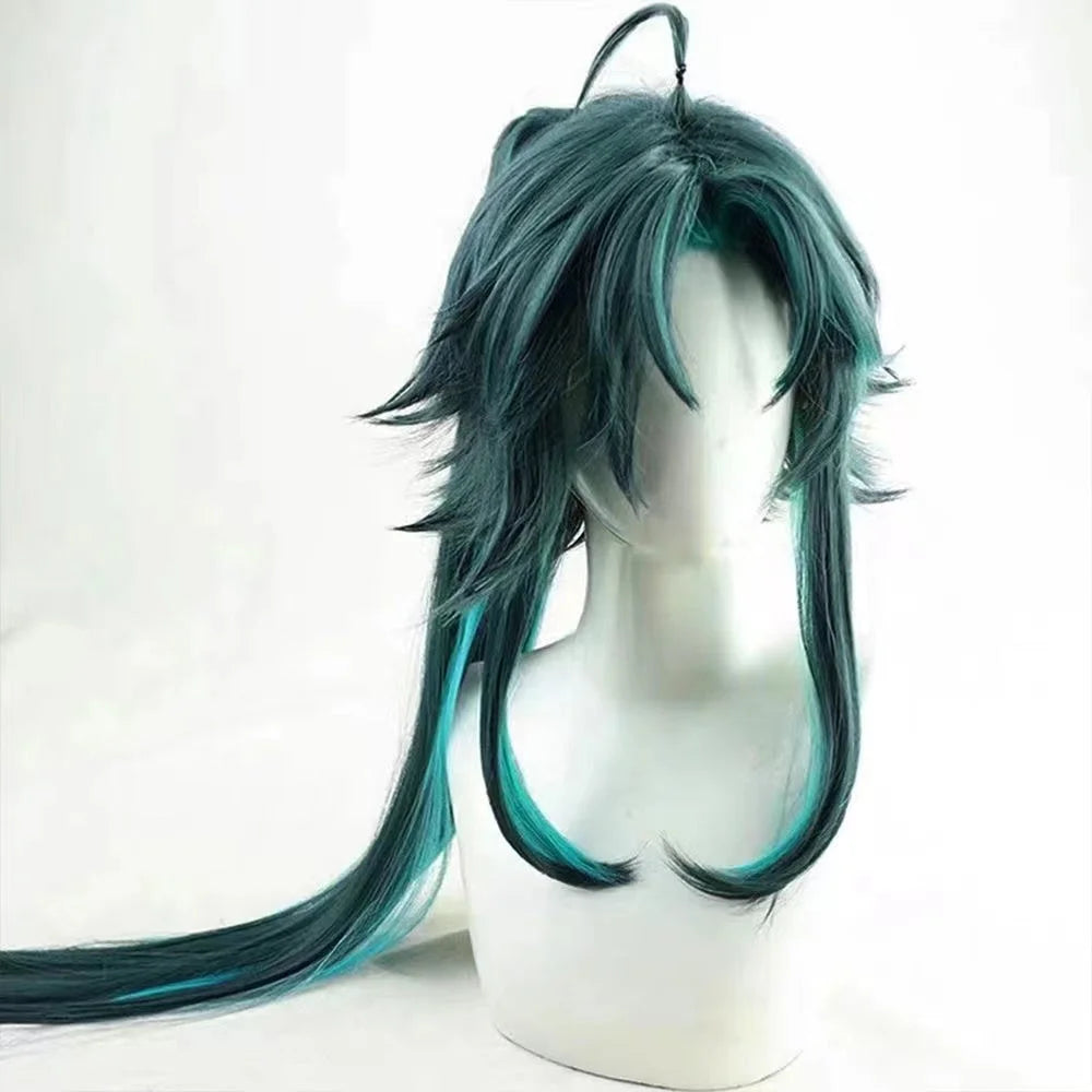 Genshin Impact Xiao Cosplay Wig Ponytail Included