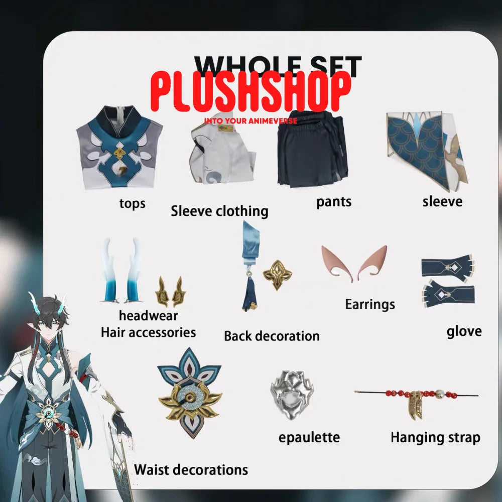 Honkai Starrail Danheng Imbibitor Lunae Cosplay Costume Full Set Cosplay