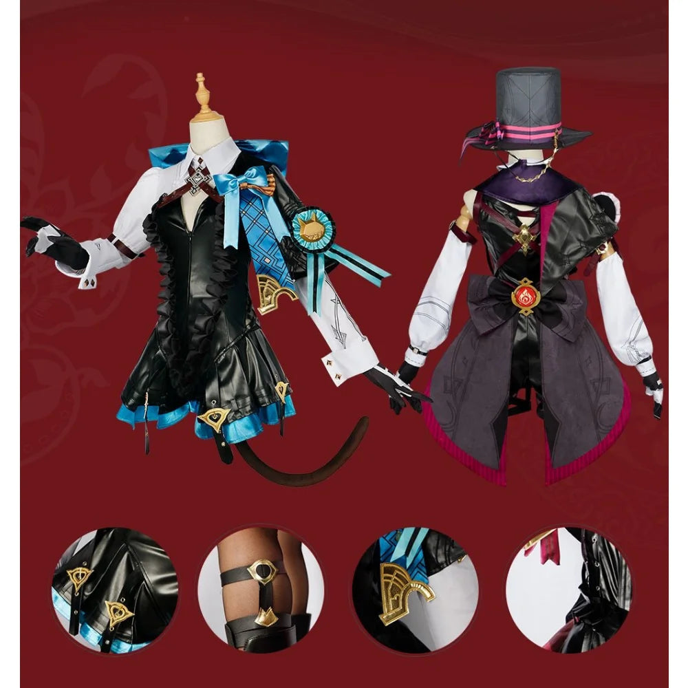 Genshin Impact Lyney & Lynette Cosplay Outfit Clohes Wig Cosplay