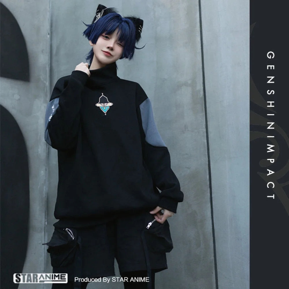Genshin Impact Game Character Scaramouche Wanderer Design Element Spring And Autumn Sweatshirt