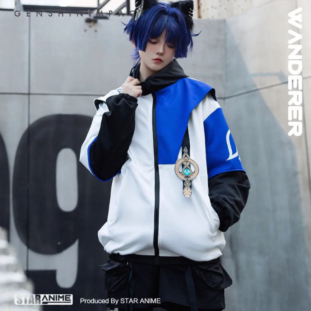 Genshin Impact Game Character Scaramouche Wanderer Design Element Spring And Autumn Sweatshirt
