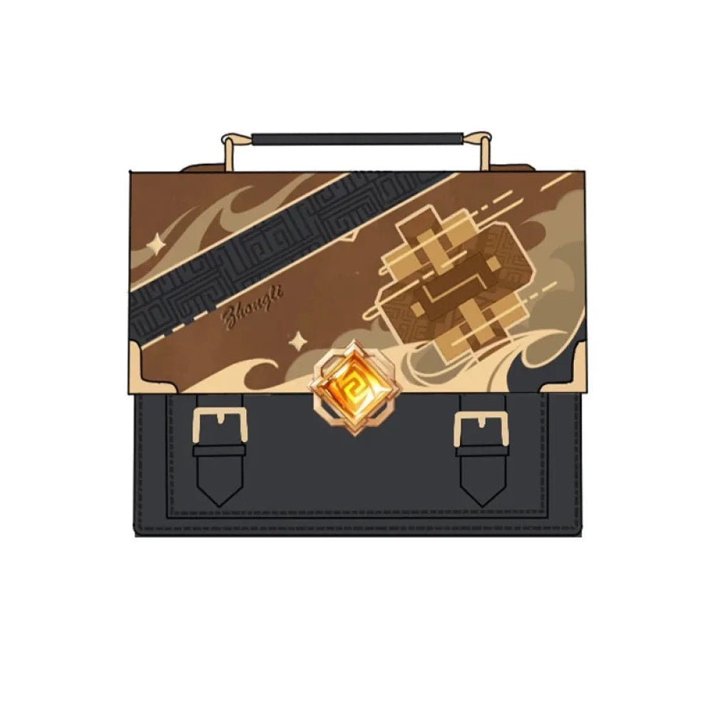 Genshin Zhongli Messenger Bag Pu Leather Theme Impression Bag(Pre-Order 邮差包