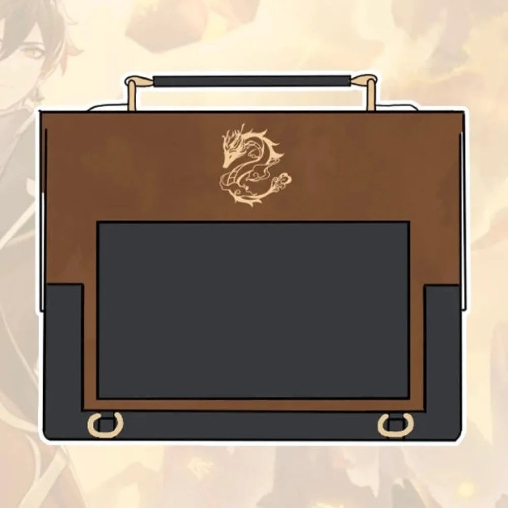 Genshin Zhongli Messenger Bag Pu Leather Theme Impression Bag(Pre-Order 邮差包