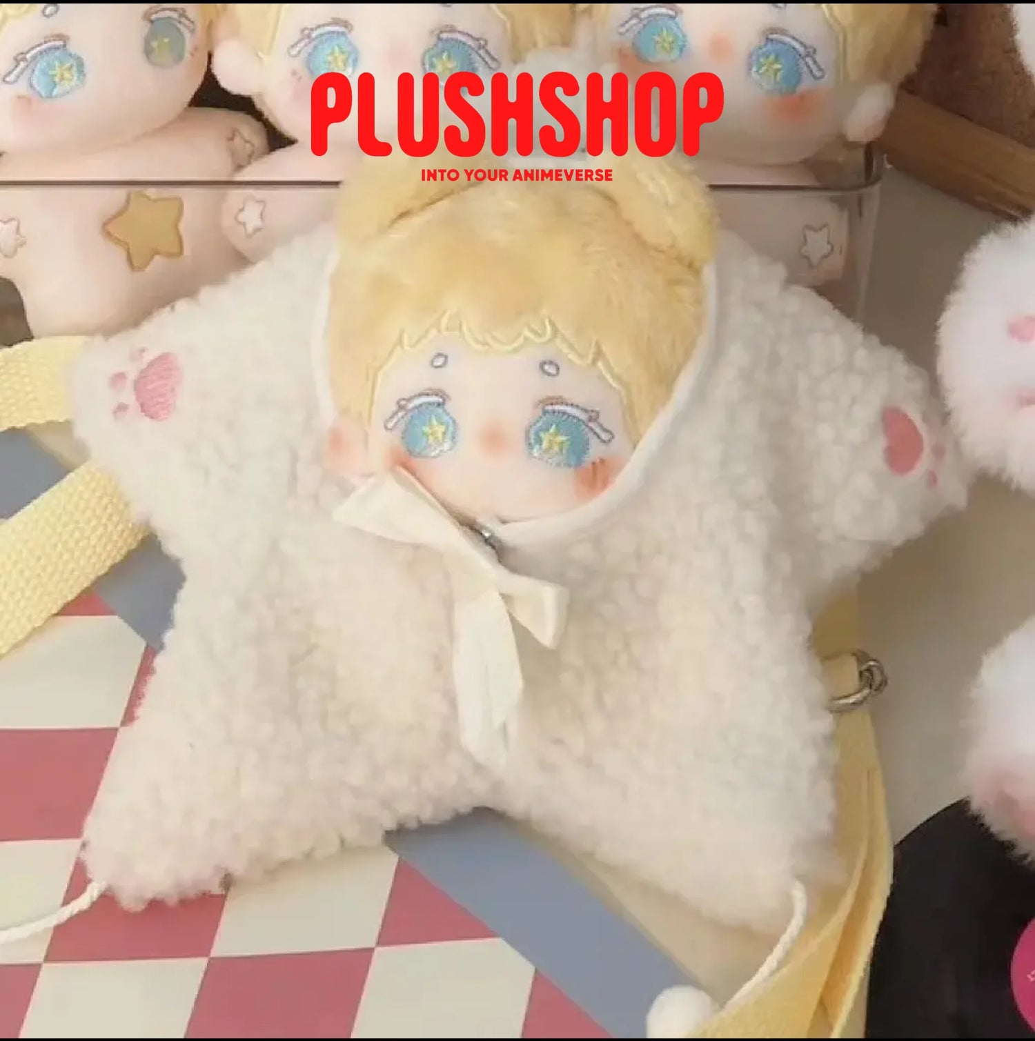 10Cm Starfish Plushies Cotton Doll Cute Toys Stat Bag-White Color