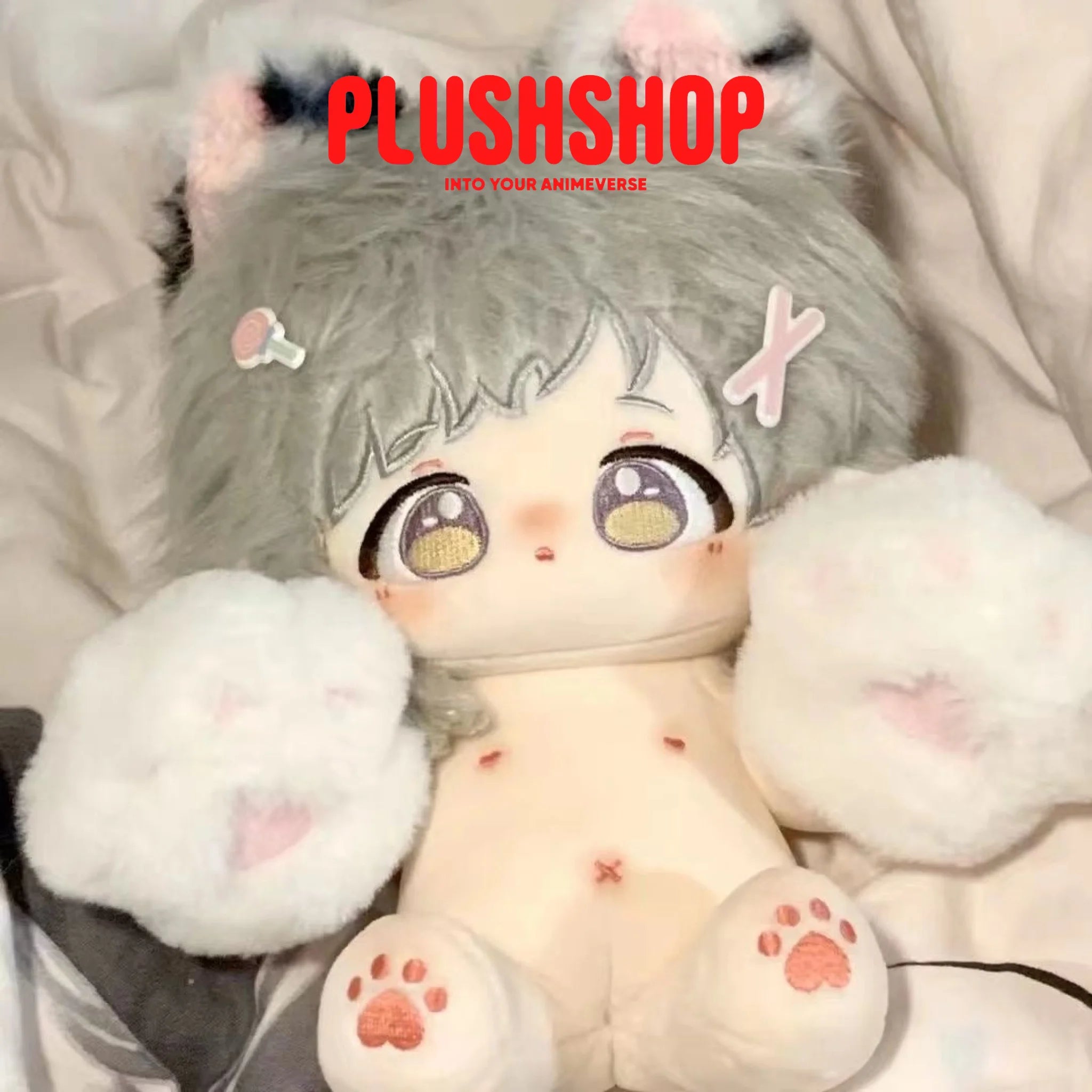 20Cm Bungo Stray Dogs Nakajima Atsushi Cat Stuffed Plushie Outfit Changeable Naked Doll With