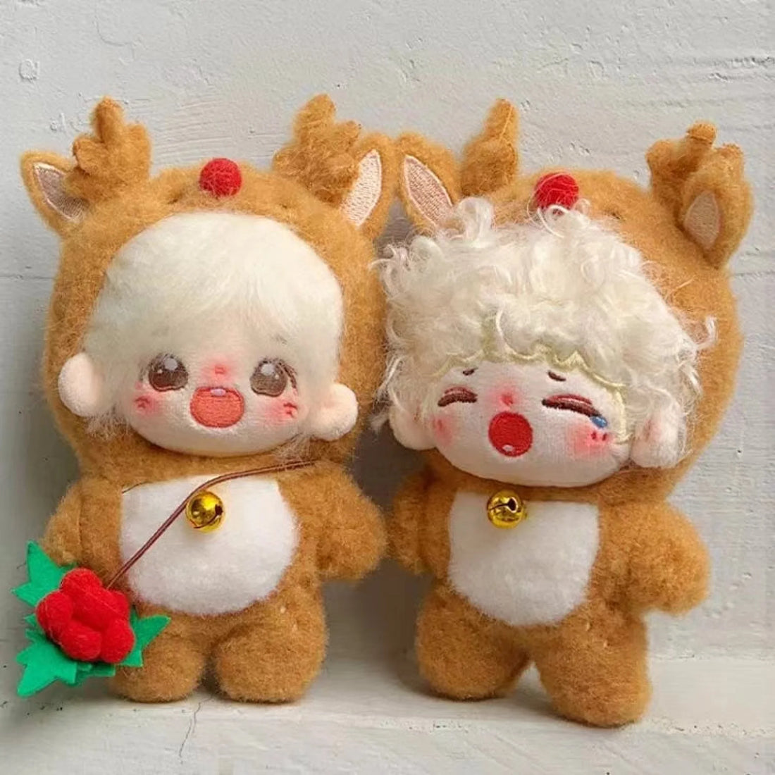 20Cm Cotton Doll Chrismas Deer Clothes With Small Bell And Bag