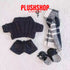 20Cm Cotton Doll Plush Clothes Cute Black Sweater With Plaid Scarf Outfit For Dolls(Outfit Only)