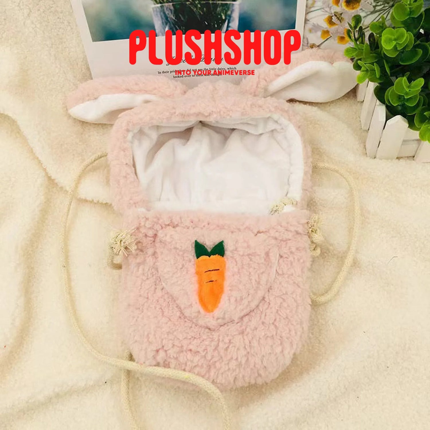20Cm Cute Plush Bag Soft Lambhair Pink