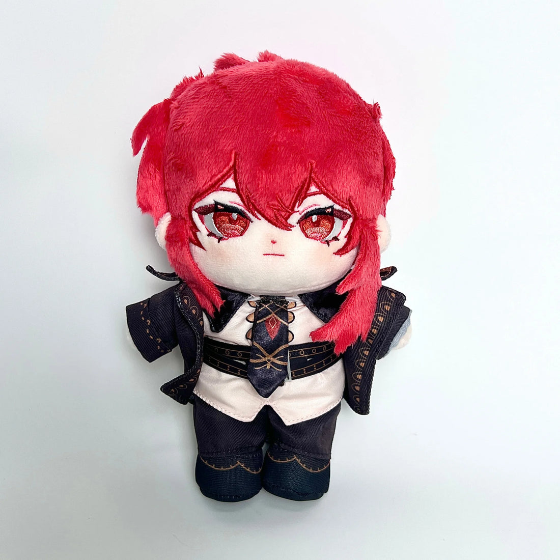 20Cm Genshin Impact Diluc Plush Cute Doll Outfit Changeable Naked Doll + Outfit 玩偶