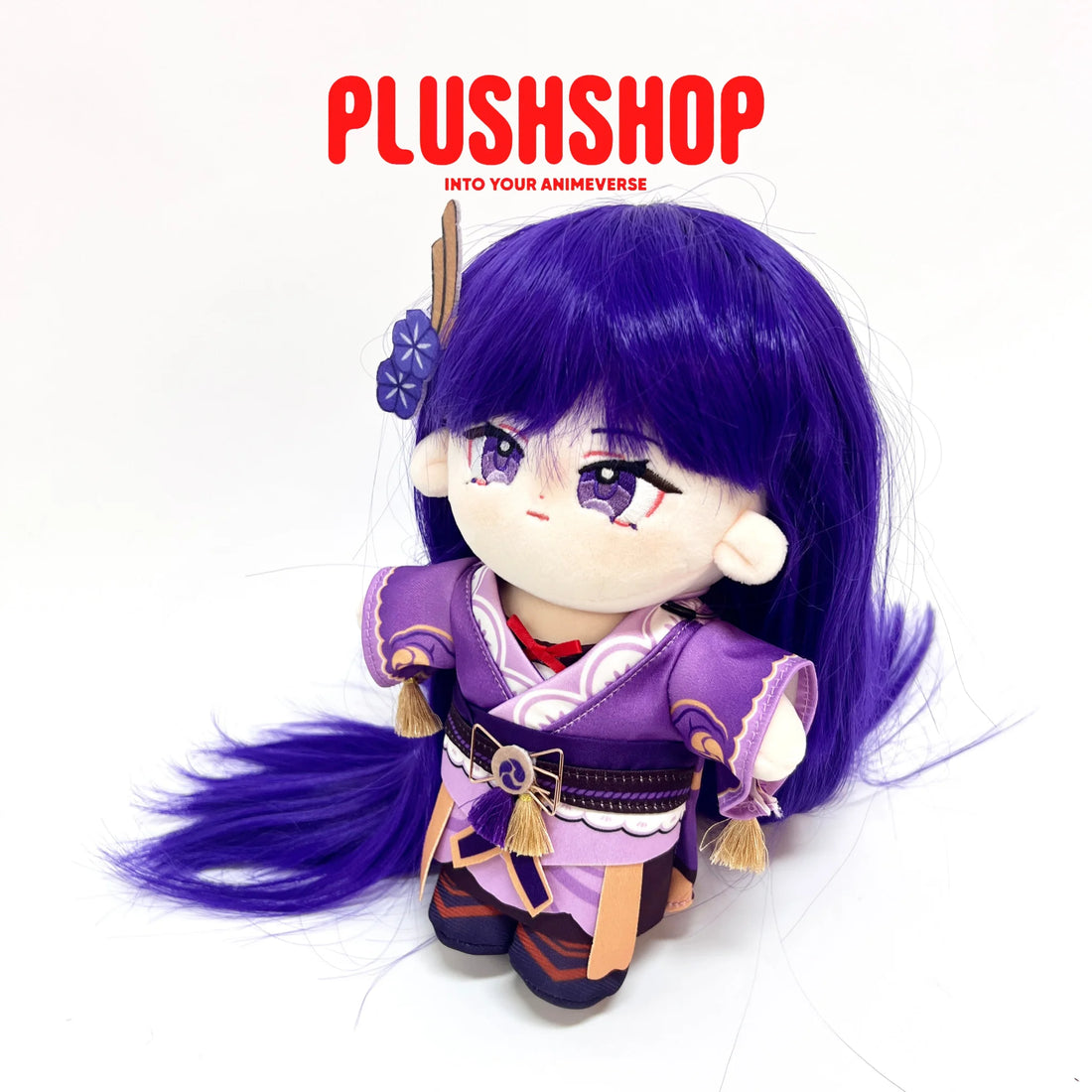 20Cm Genshin Impact Raiden Plush Cute Doll Outfit Changeable 玩偶