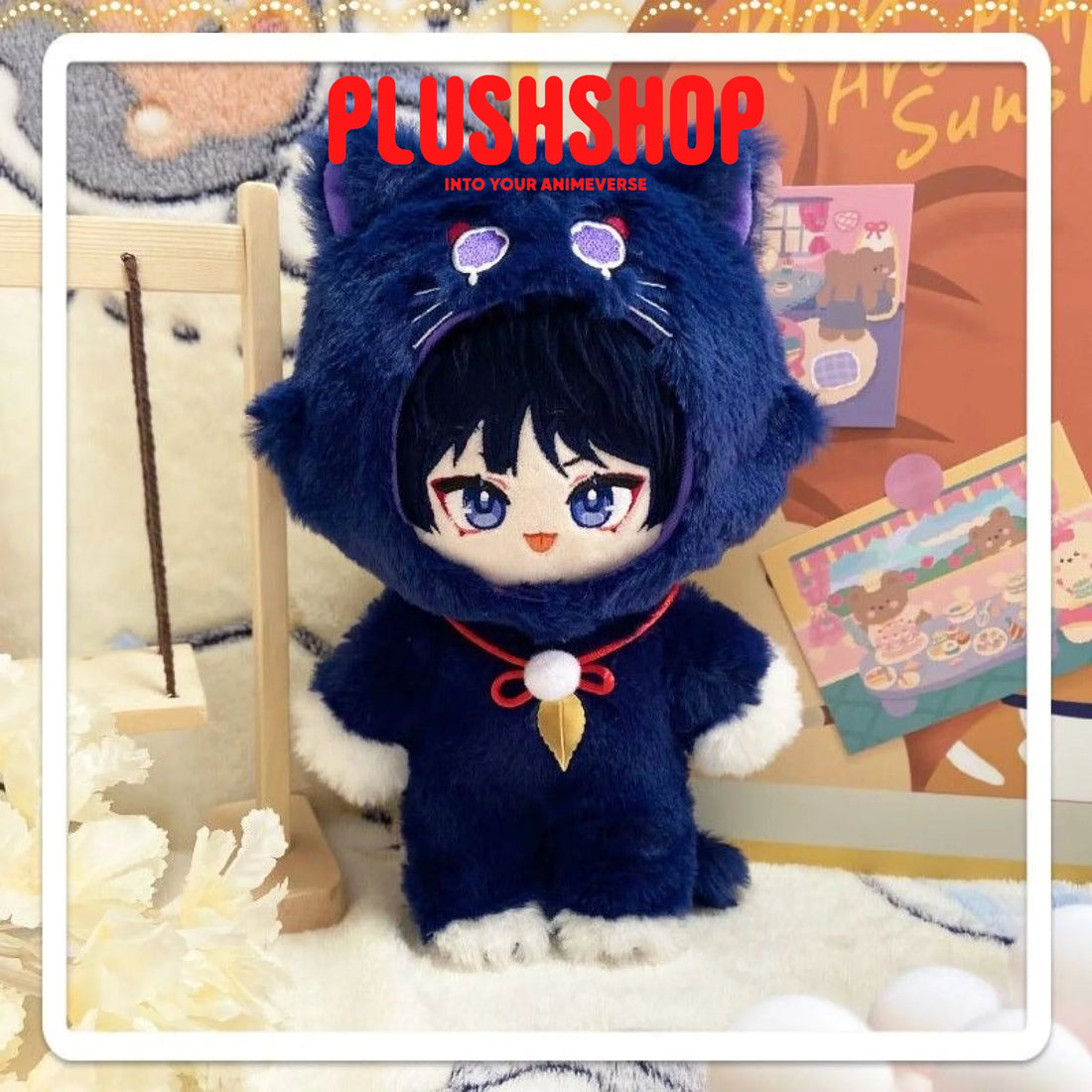 20Cm Genshin Impact Scaramouche Cotton Doll Plushie With Clothes-2