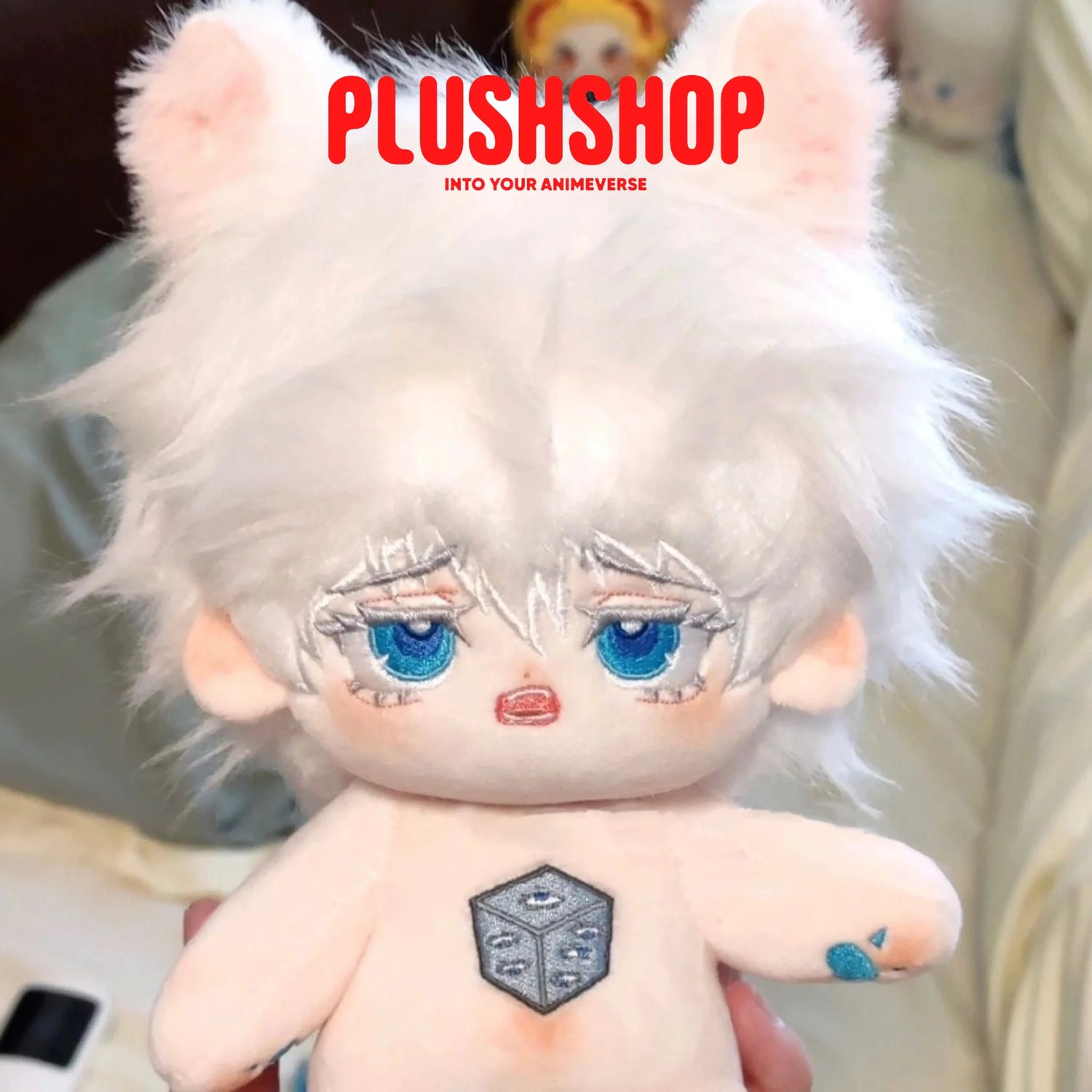 20Cm Jujutsu Kaisen Gojo Satoru Cotton Doll Stuffed Plushie Outfit Changeable Naked Doll 玩偶