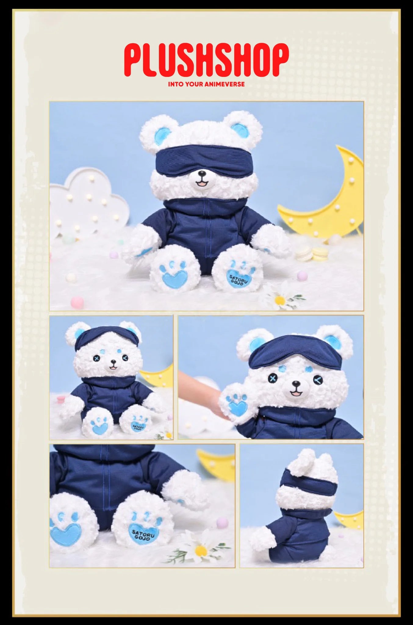 25Cm Jujutsu Kaise Character Satoru Gojo Plush Teddy Bear Plushie 玩偶