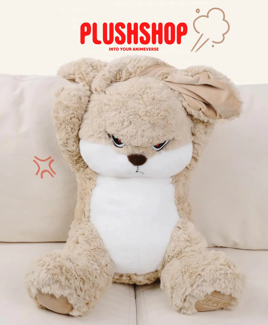 38Cm Angry Diu Bunny Plushies Cute Puppet 玩偶