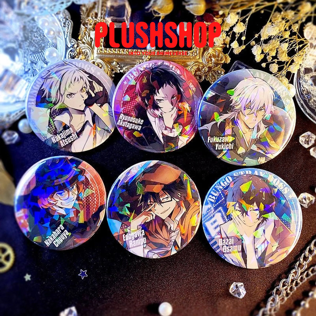 58Mm Bungo Stray Dogs Characters Badge