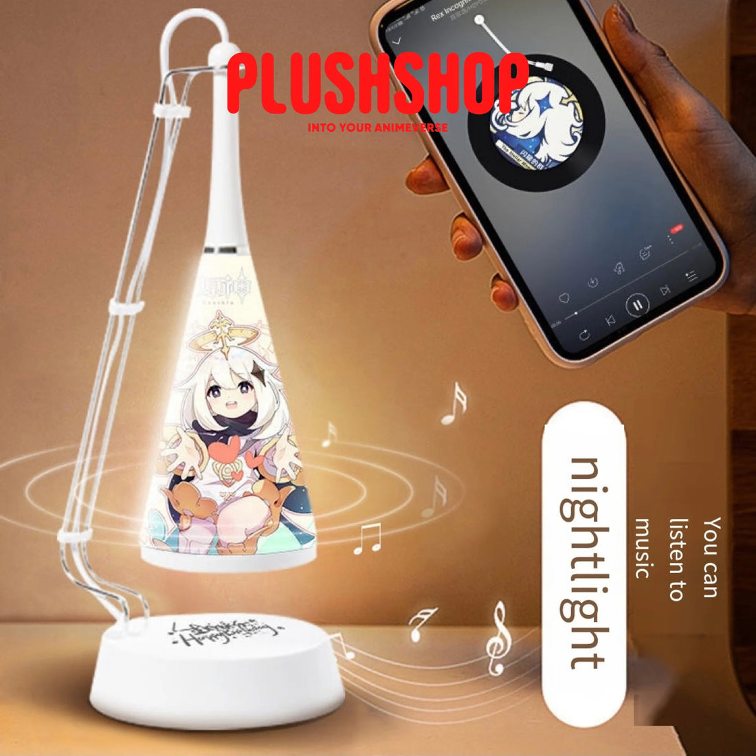 Genshin Impact Character Bluetooth Speaker Mobile Phone Wireless Charger Night Light