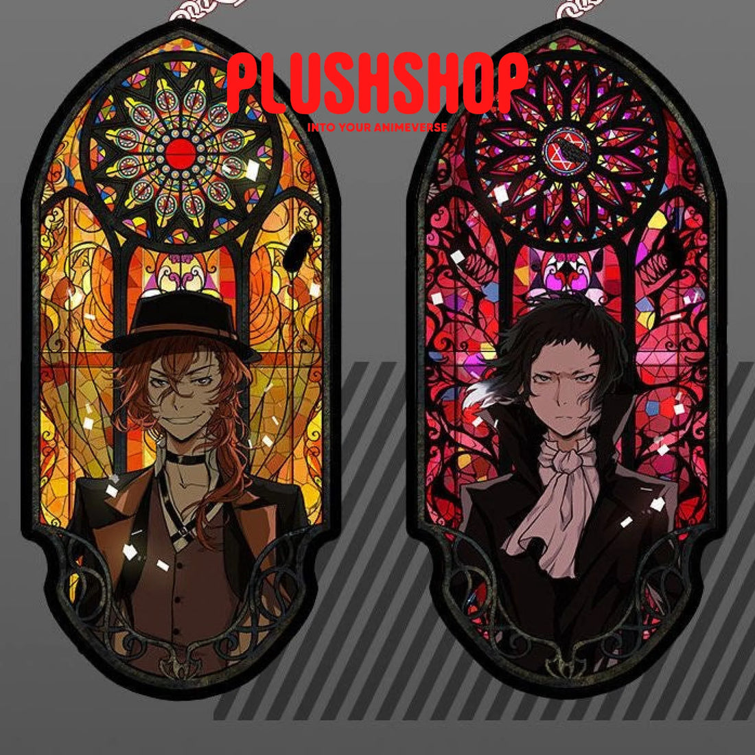 Bungou Stray Dogs Colorful Window Keychains And Special-Shaped Pvc Postcards 钥匙扣
