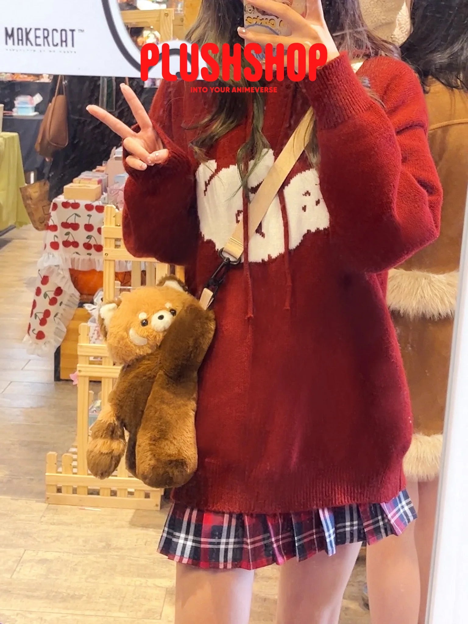 Cute Red Panda Plush Bag Style B（Pre-Order） 女士背包