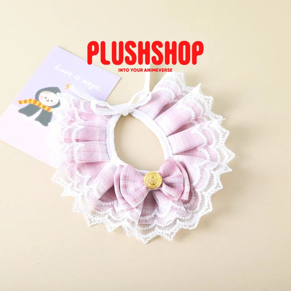 Elegant Lace Bow Scarf For Meow Plush E
