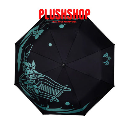 Genshin Furina Compact Folding Umbrella Neuvillette Auto Windproof Travel With 10 Ribs Venti 雨伞