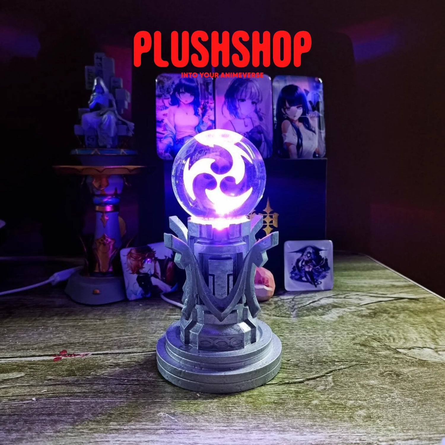 Genshin Impact Elemental Monument Epoxy Resin Crystal Ball Night Light Exclusive Release 6