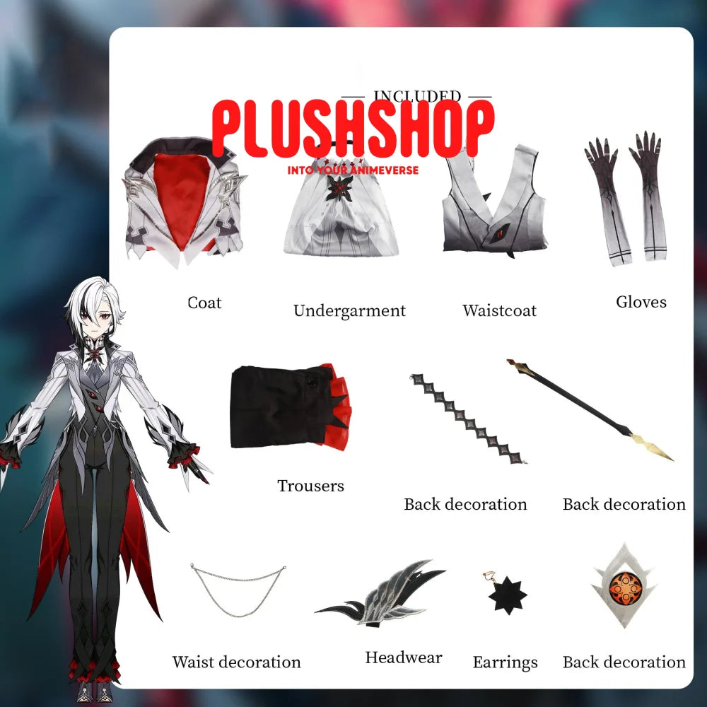 Genshin Impact Arlecchino Cosplay Costume Full Set Set Outfit / Xs Cosplay 套装