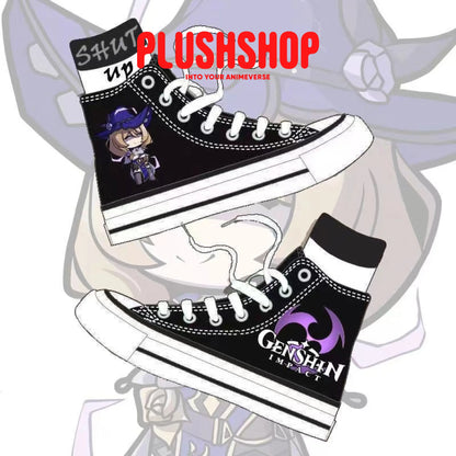 Genshin Impact Main Character Theme Canvas Shoes Hutao Venti Lisa Klee