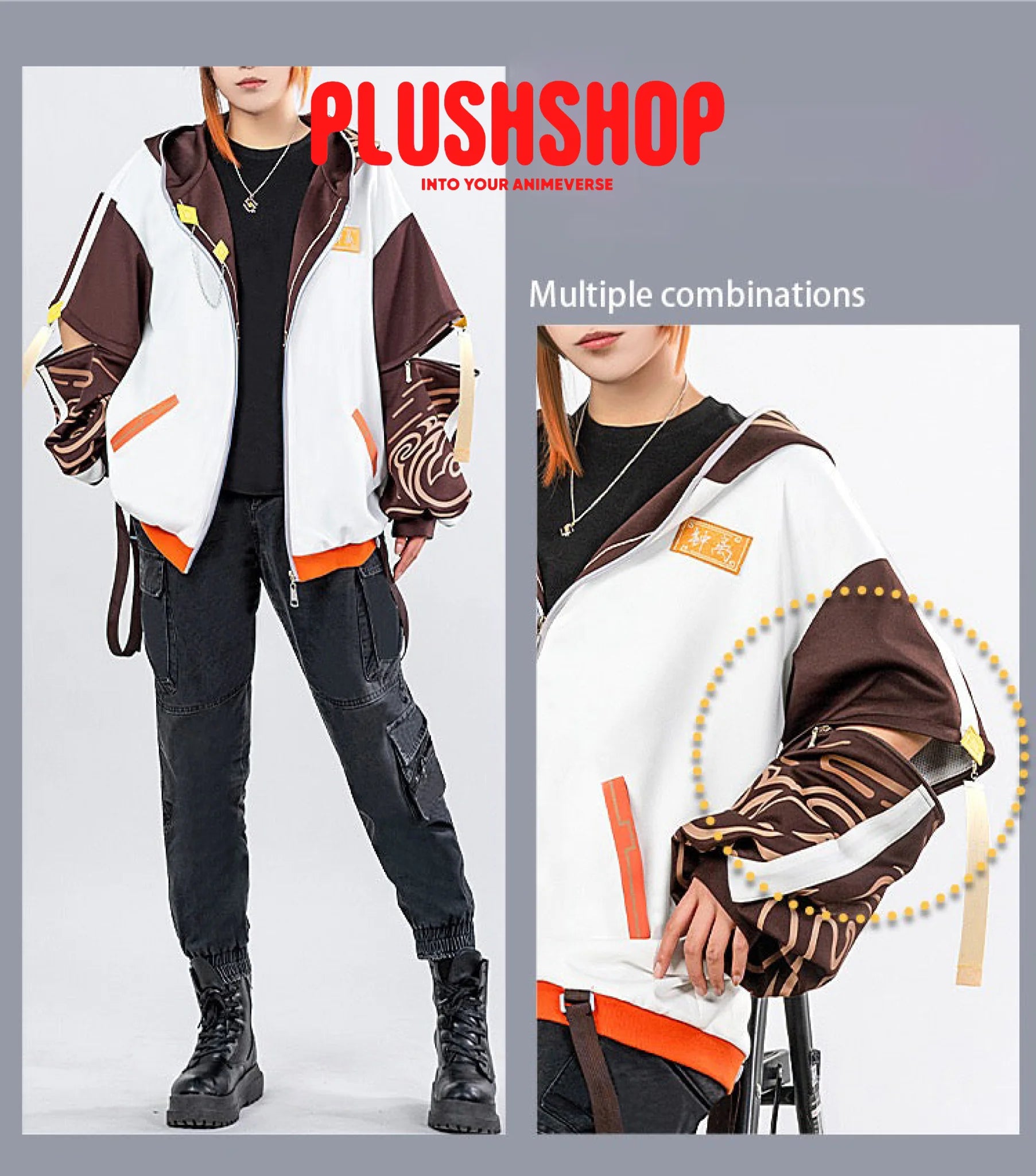 Genshin Impact Tartaglia&amp;Zhongli Theme Costume Cosplay Casual Wearing Outfit Coat(Pre- Order