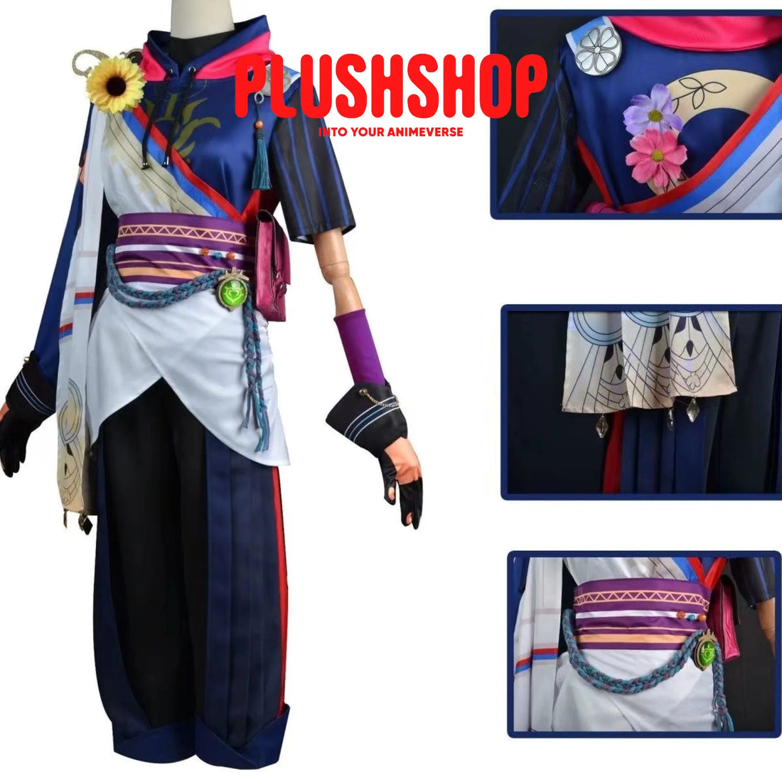 Genshin Impact Tighnari Cosplay Costume Full Set Wig Only / S