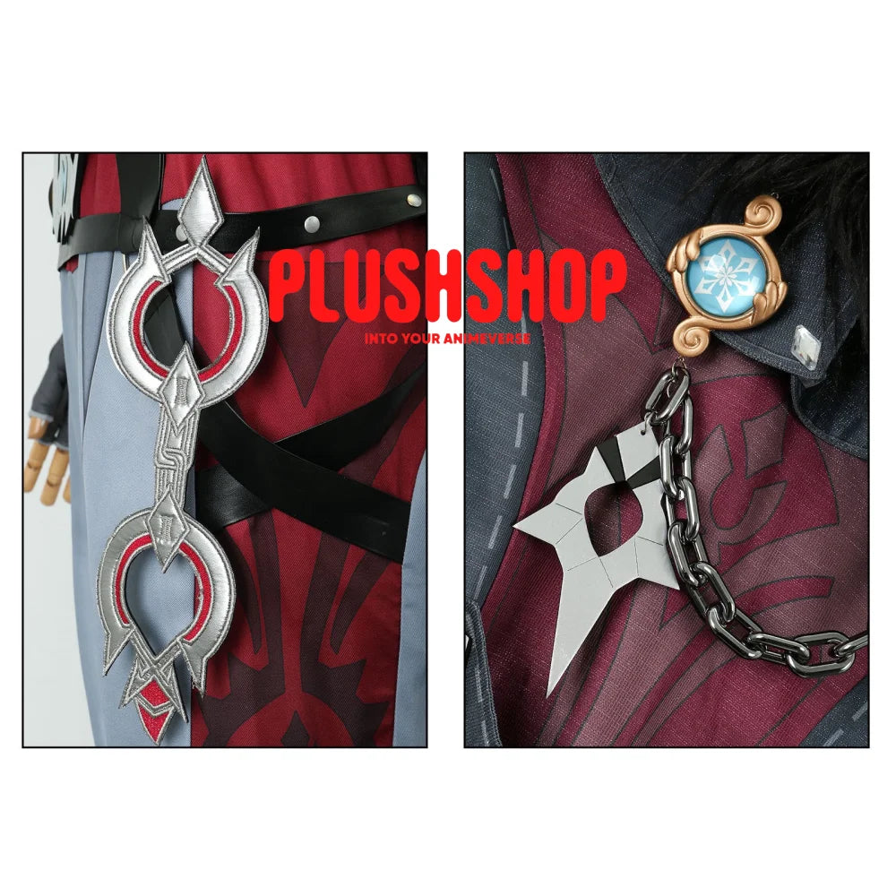 Genshin Impact Wriothesley Cosplay Outfit Clohes Wig Cosplay 套装