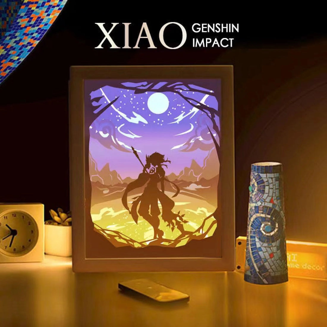 Genshin Impact Led Night Light Bedroom Decor Lamp Bedside Gift Xiao