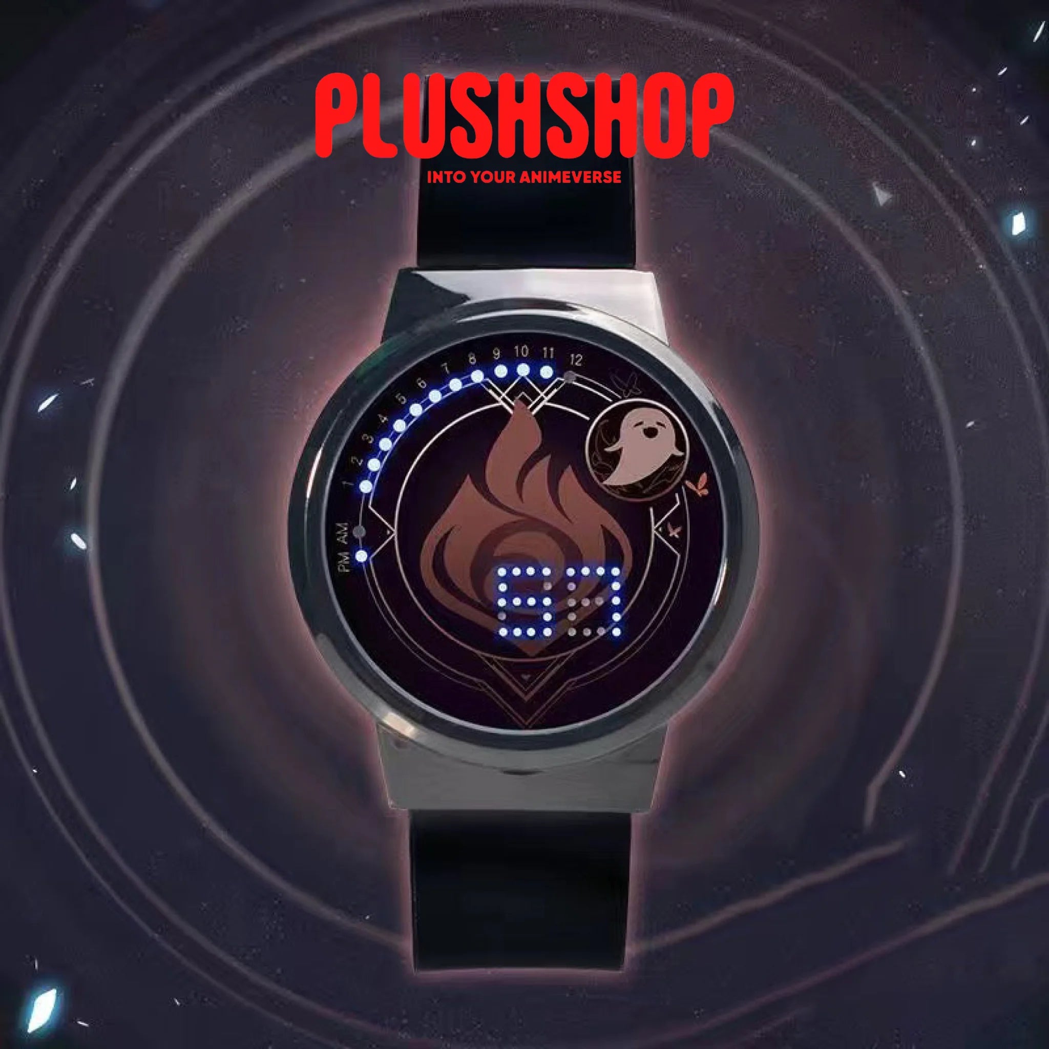 Genshin Impact Characters Led Animation Watch Peripheral Waterproof Touch Screen Hutao