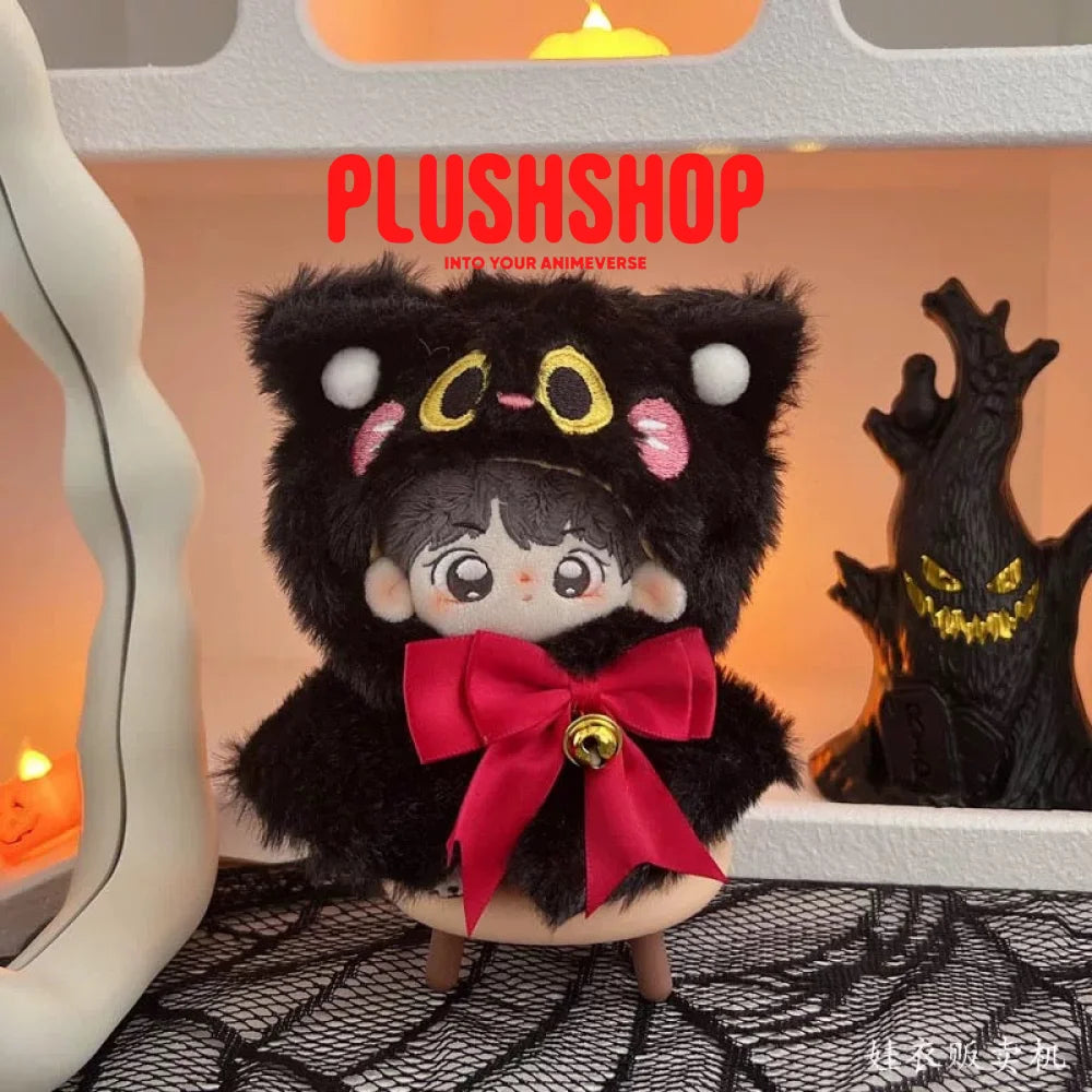 [Halloween Limited]Black Cat Bell Cape Outfit For 4IN Doll A 玩偶