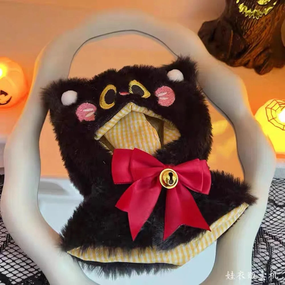 [Halloween Limited]Black Cat Bell Cape Outfit For 4IN Doll A 玩偶
