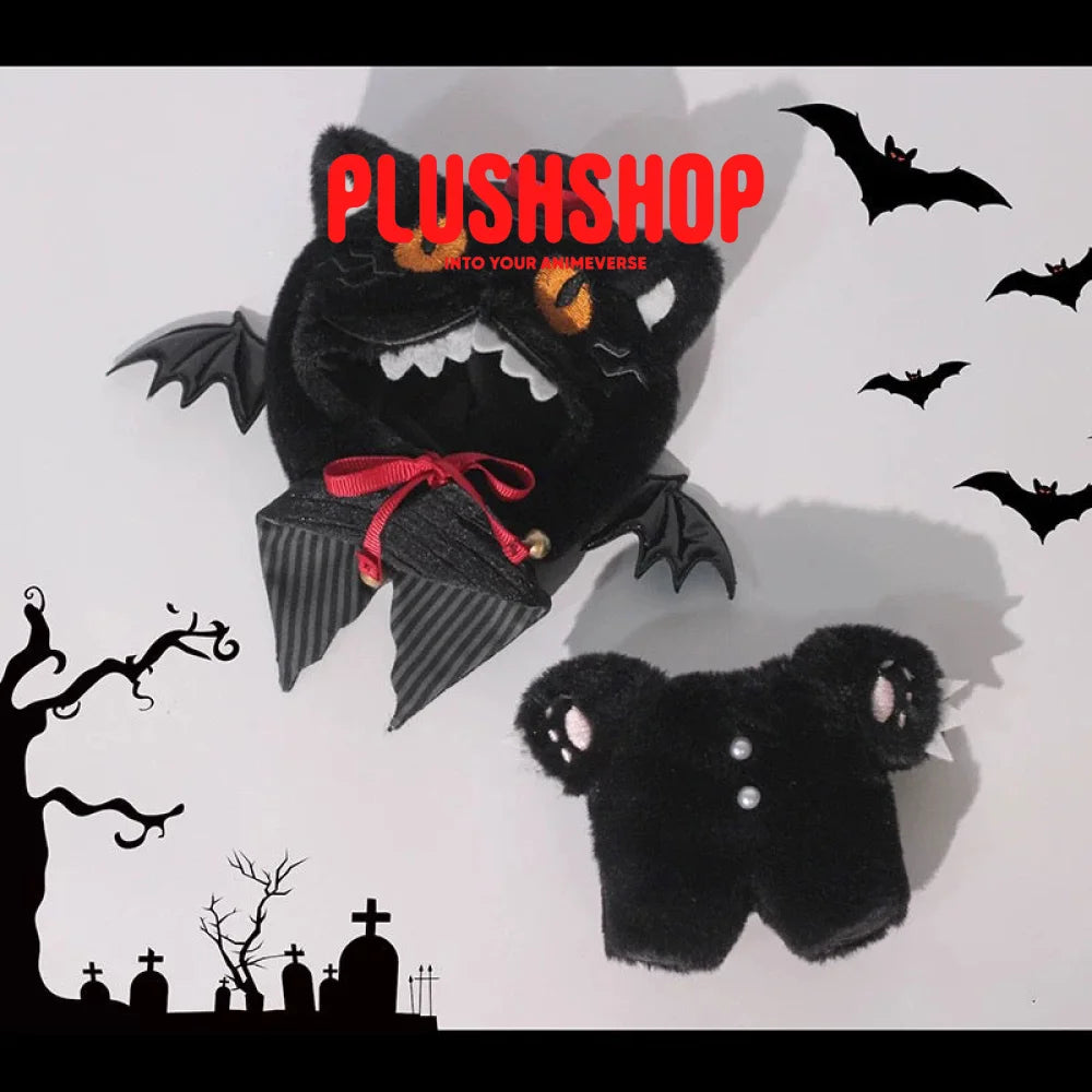 [Halloween Limited]Black Cat &amp; Witch Hat Outfit For 4IN Doll B 玩偶