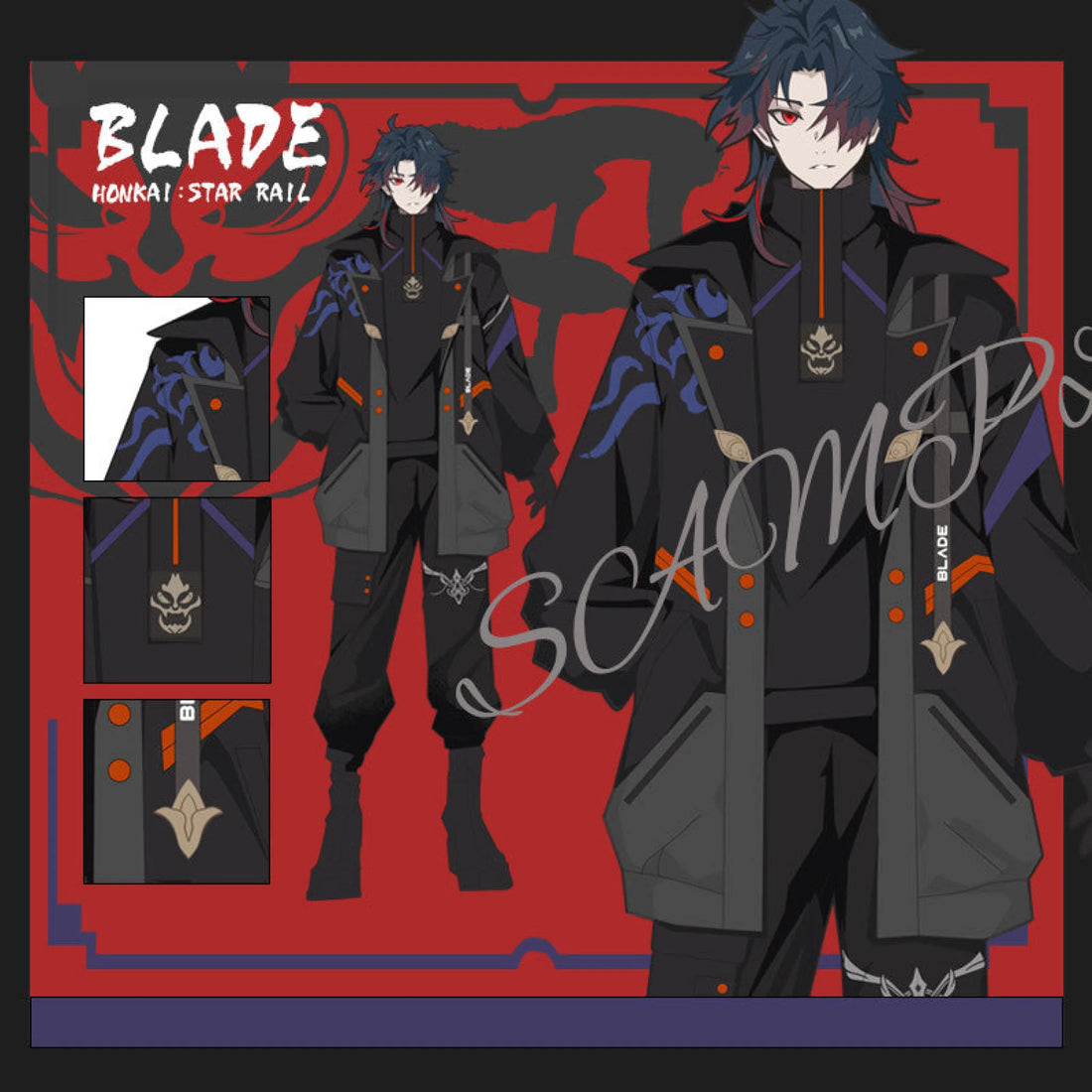 Honkai Starrail Game Character Blade Design Element Cosplay Outfit Jacket Sweater Pants Set 服装
