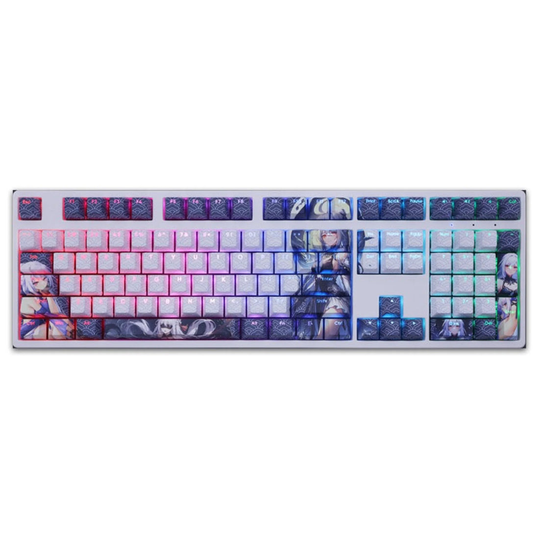 Honkai Starrail Pbt Keycaps Game Character Jingliu Keyboard Decoration 108 Set Translucent Keycaps