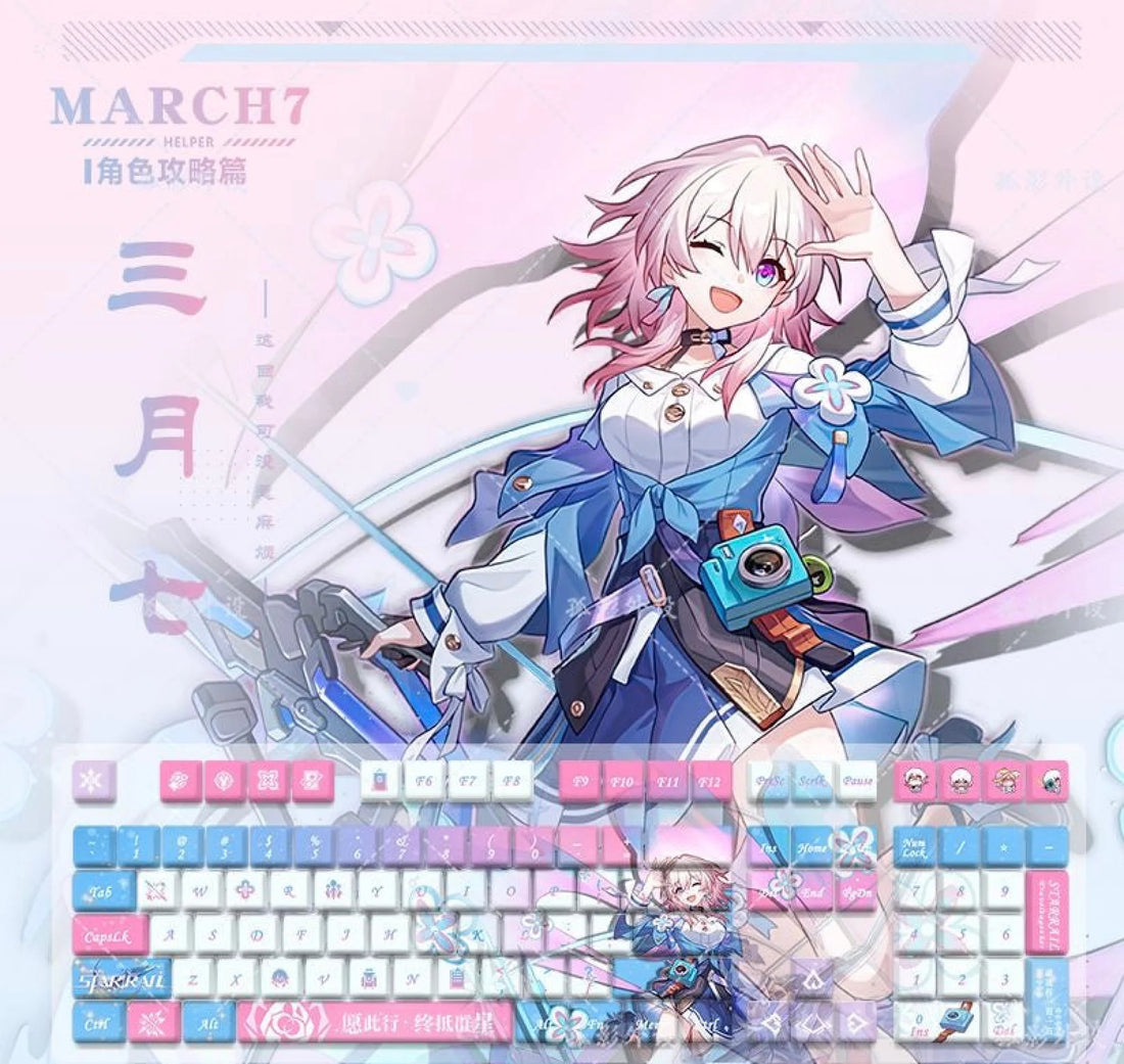 Honkai Starrail Pbt Keycaps Game Character March 7Th Keyboard Decoration