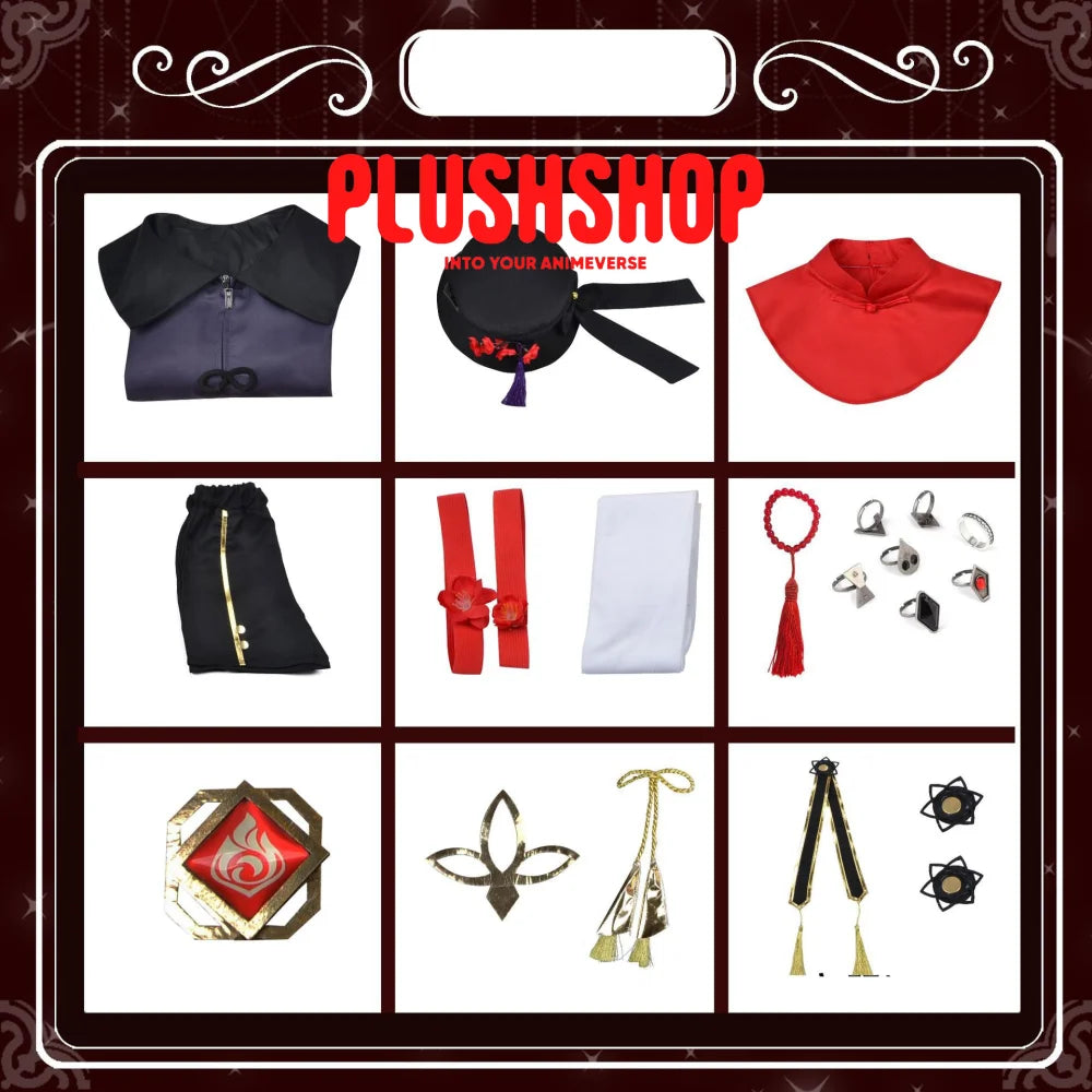 Hutao Cosplay Outfit Clothes Full Set / Xs Cosplay 套装