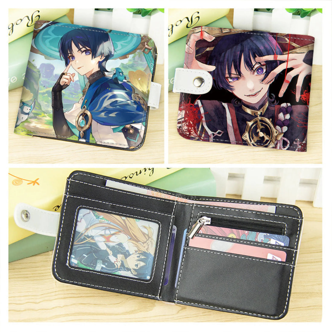 Genshin Impact Leather Wallet Scarameow Ganyu Cute Anime Wallet（Pre-Order） Scaramouche 零钱包