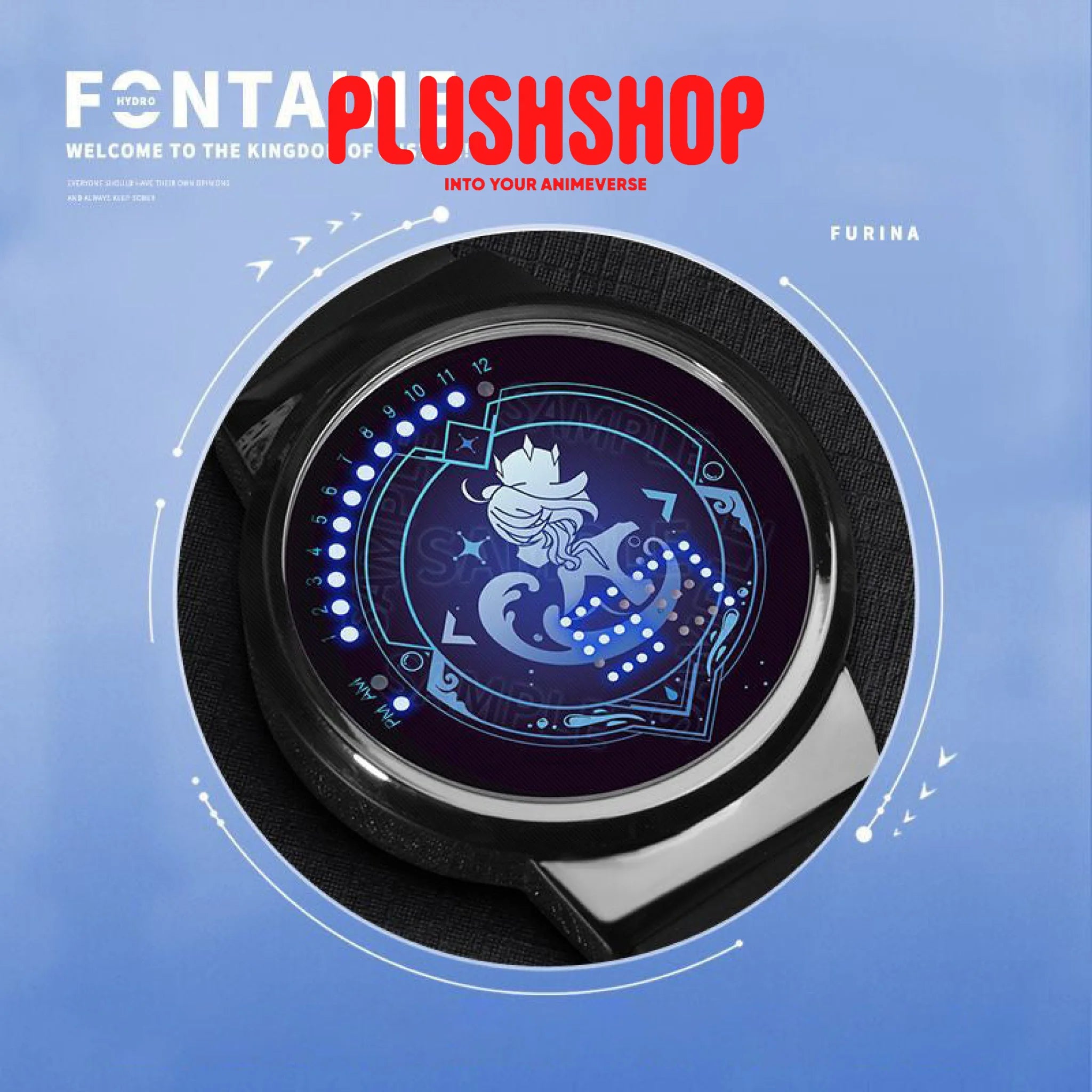 Genshin Impact Fontaine Characters Led Animation Watch Peripheral Waterproof Touch Screen Furina 手表