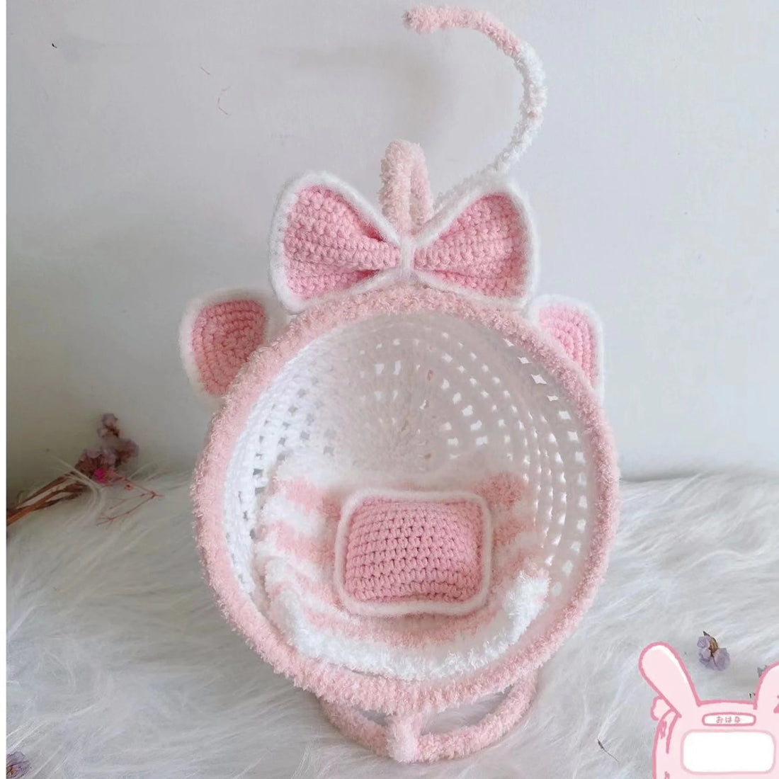 Plush Doll Knitting Swing Decoration Cute Toy Pink