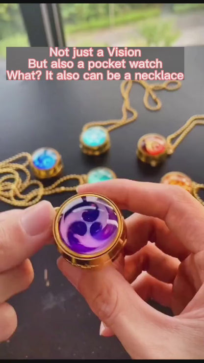 Genshin Sumeru Vision Pendant Metal Pocket Watch Necklace