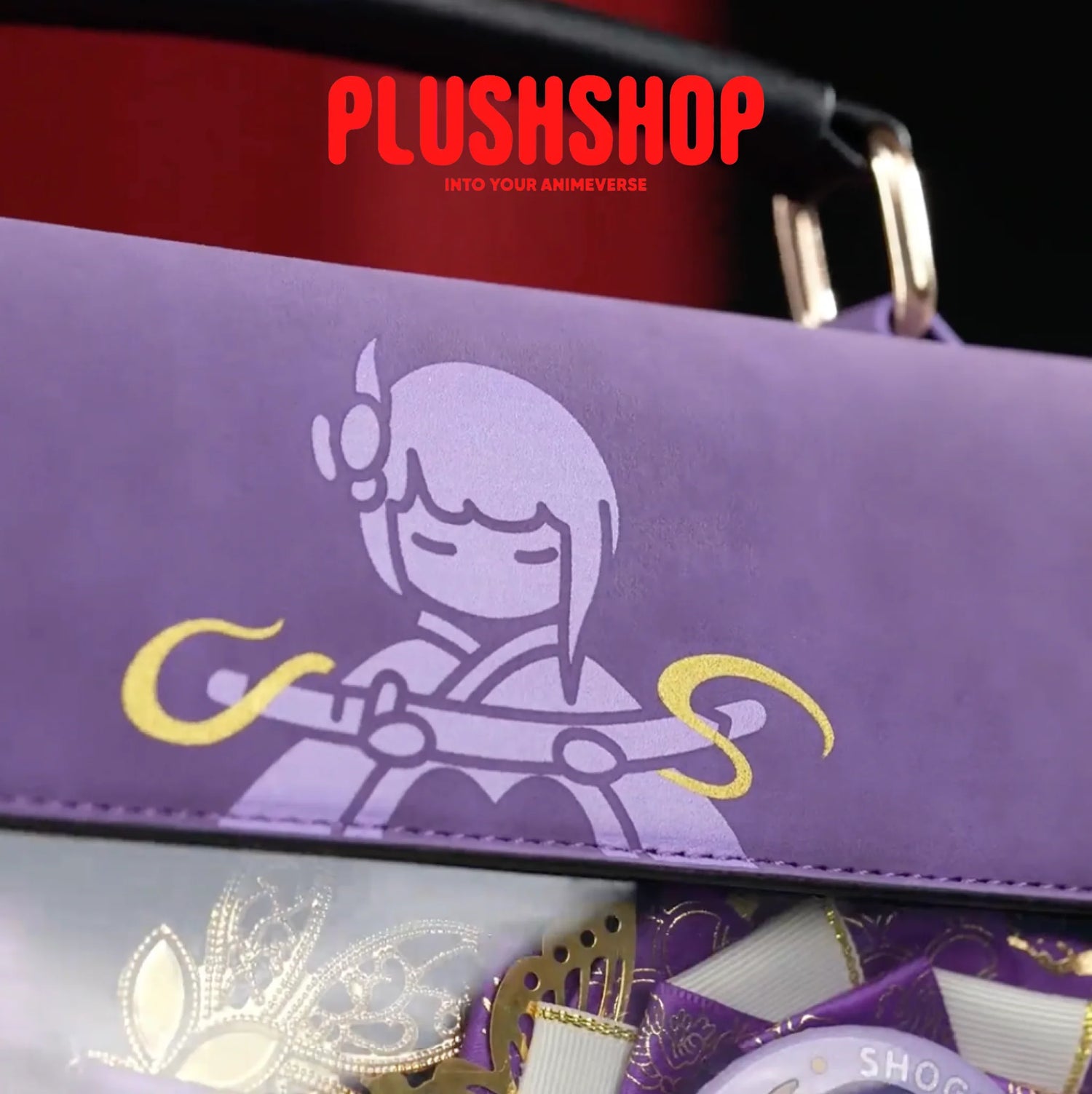 Genshin Impact Messenger Bag Pu Leather Raiden Theme Impression Bag(Pre-Order)