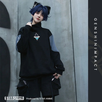 Genshin Impact Game Character Scaramouche Wanderer Design Element Spring And Autumn Sweatshirt