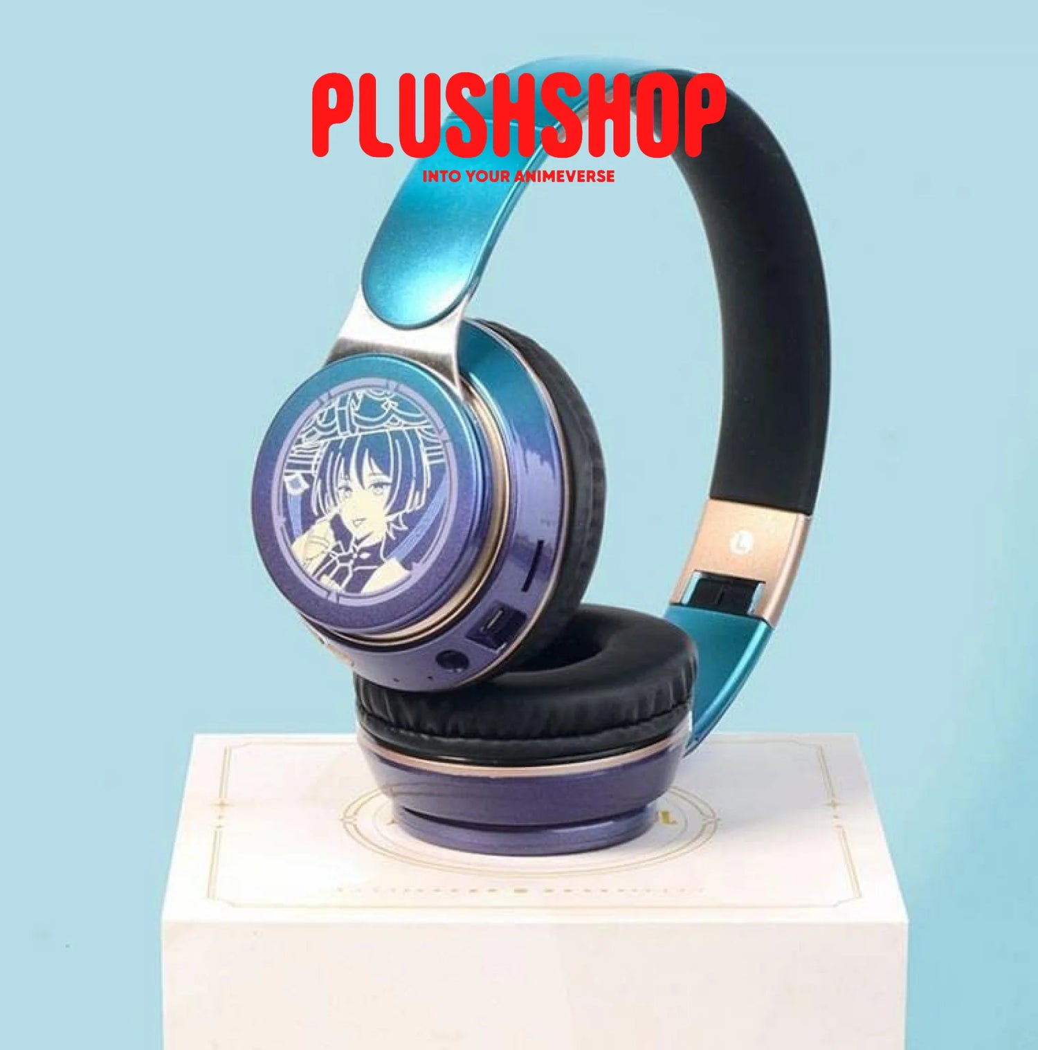Genshin Wanderer Headphone Wireless With Microphone Hifi Stereo Foldable Lightweight Headset