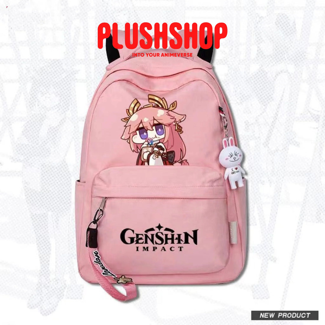 Genshin Impact Yae Miko Ayaka Theme Backpack Bag Pink-1